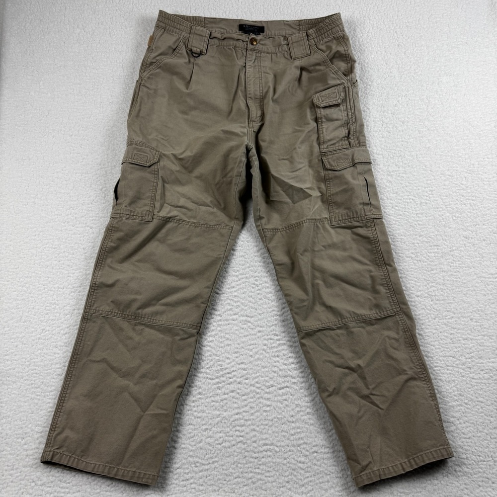 5.11 Tactical Series Cargo Pants Mens 36x32 Olive Cotton Relaxed Fit Wide Leg